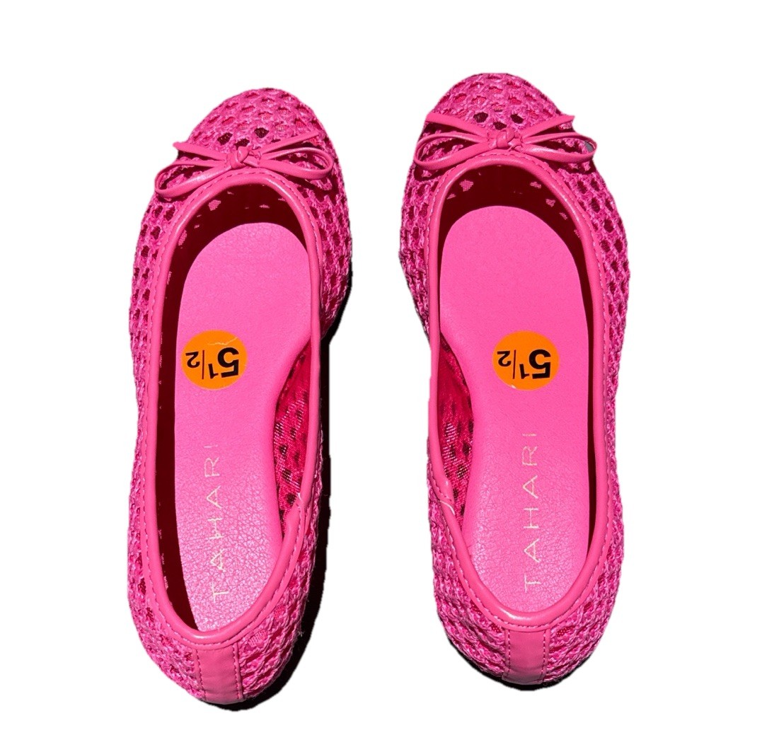 Tahari Pink Woven And Mesh Ballet Flats - Size 5.5