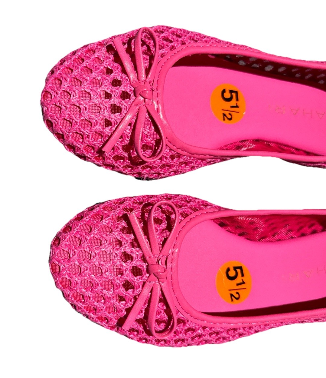 Tahari Pink Woven And Mesh Ballet Flats - Size 5.5 - photo 4