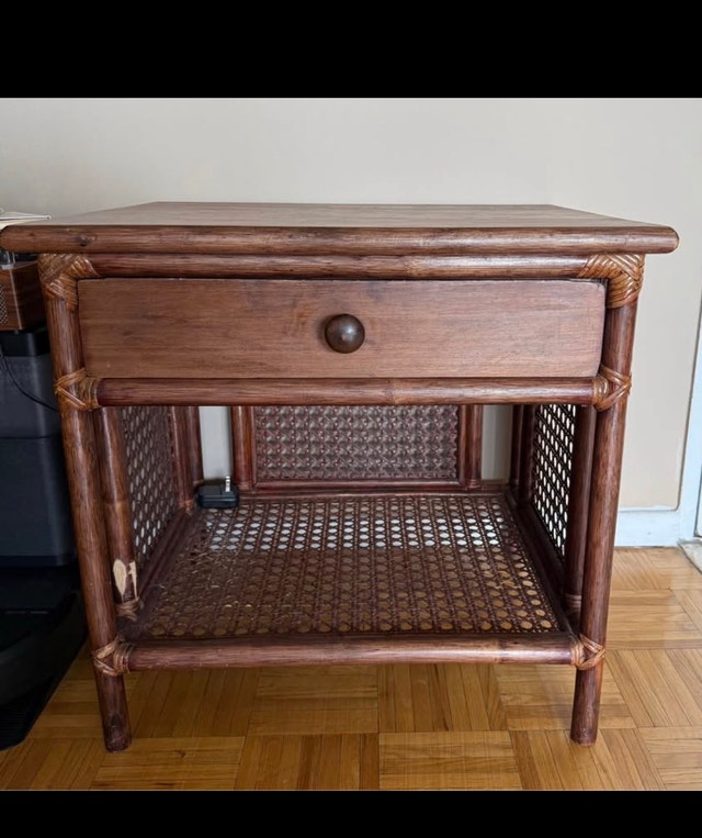 Vintage side table with deep drawer