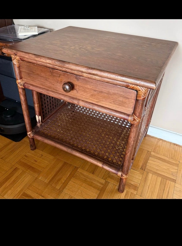 Vintage side table with deep drawer - photo 2