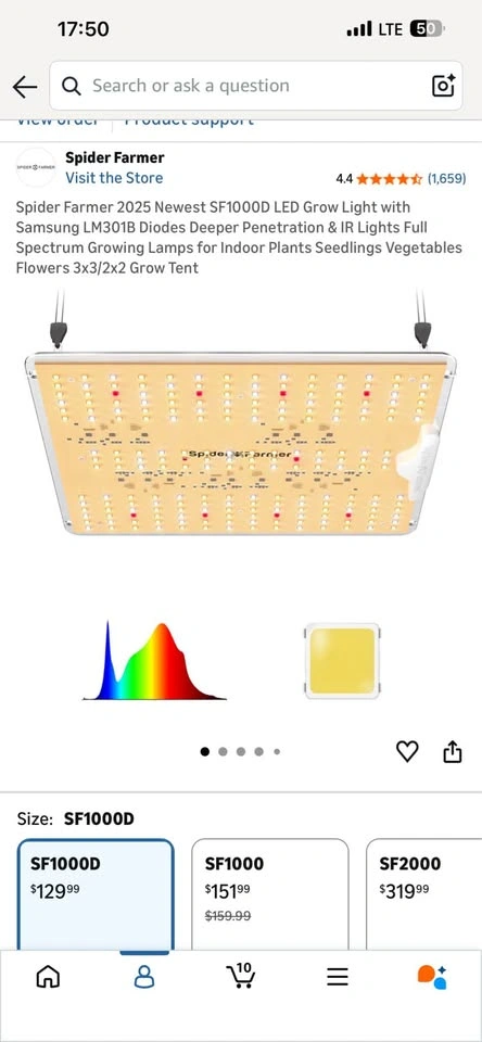 Spider Farmer SF1000D LED Grow Light - Full Spectrum - photo 2
