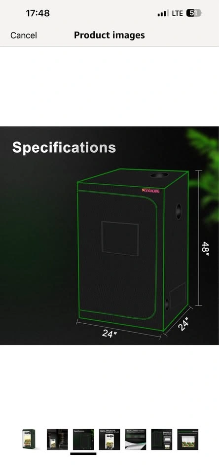ATOUR 2'x2' Indoor Grow Tent (24"x24"x48") Plants - photo 3