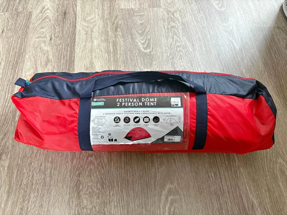 Mountain Warehouse Festival Dome 2-Person Tent - Red/Navy (Brand