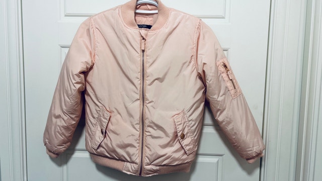 Girls Pink Bomber Jacket + Gymboree Sweater Bundle (Size 7-8) - photo 2