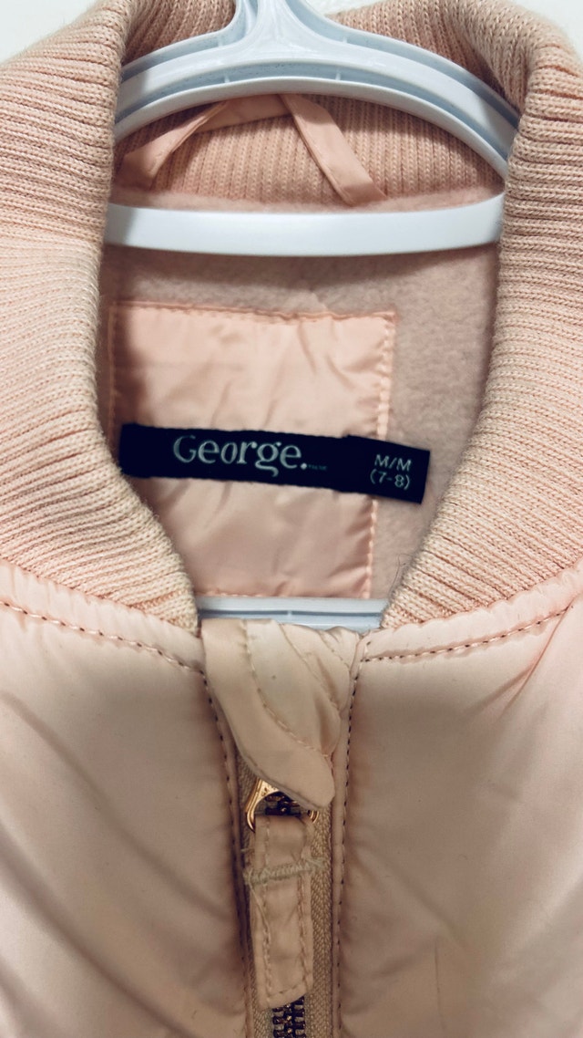 Girls Pink Bomber Jacket + Gymboree Sweater Bundle (Size 7-8) - photo 3