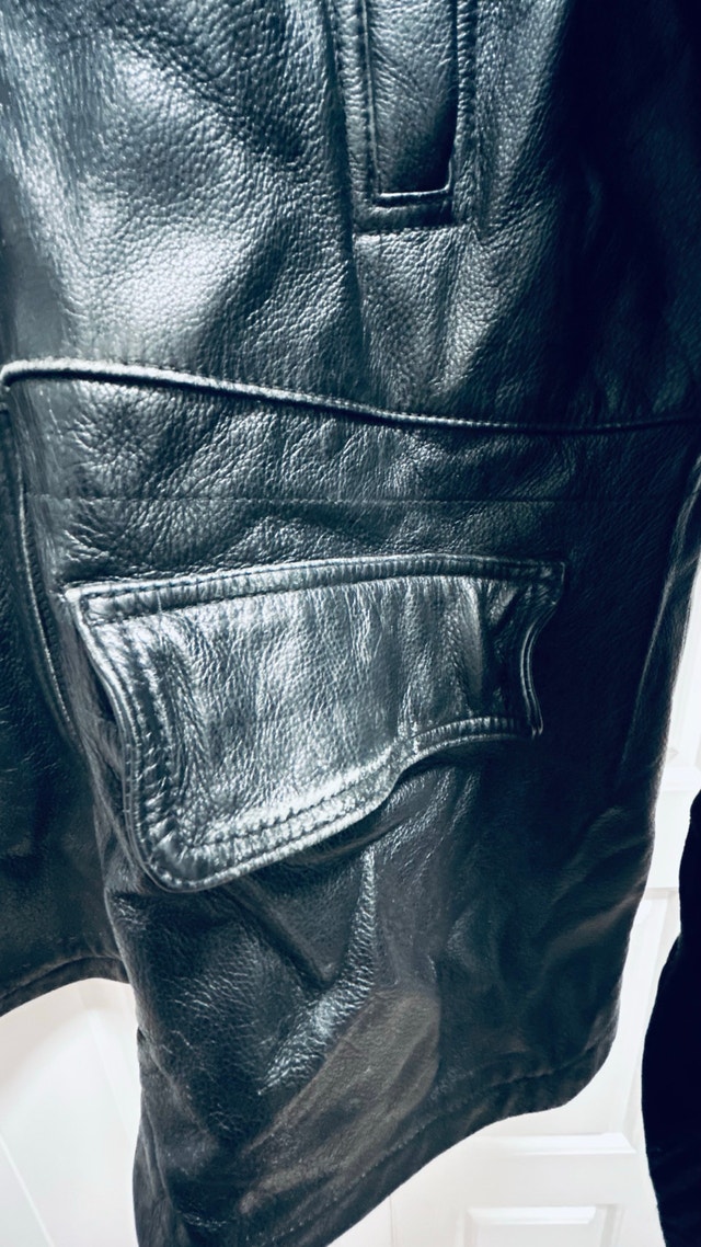 Britches Genuine Leather Jacket - Black Vintage Style Coat - photo 3