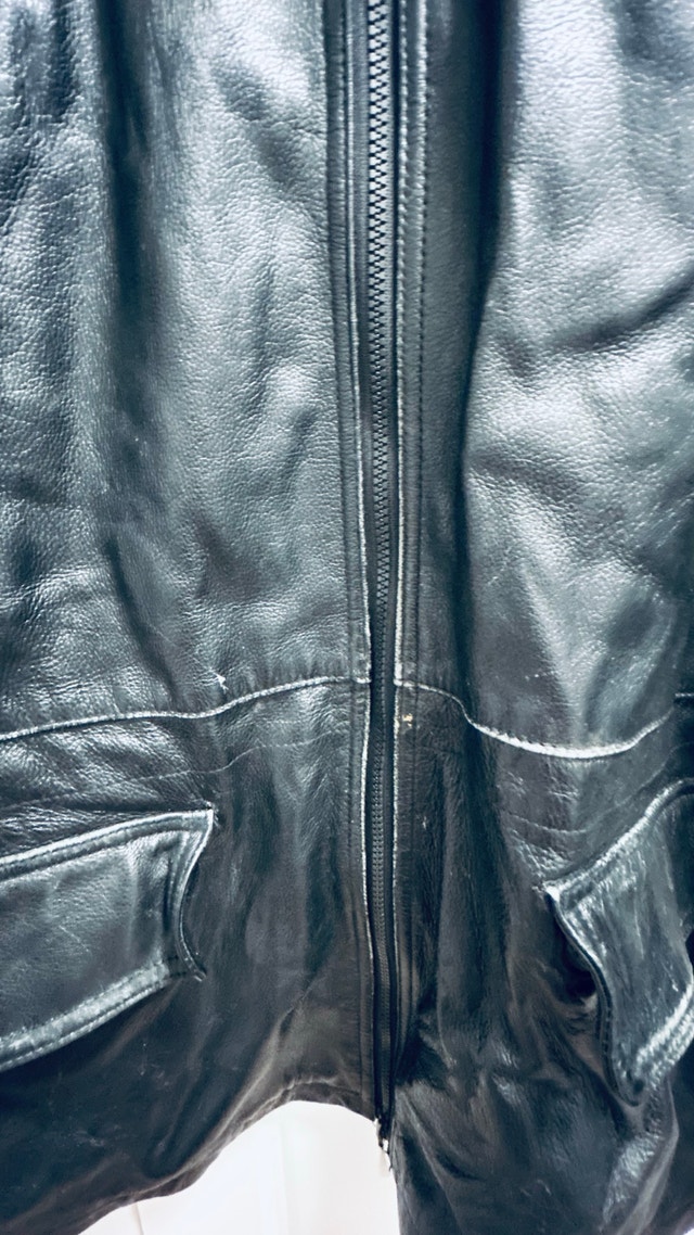 Britches Genuine Leather Jacket - Black Vintage Style Coat - photo 4