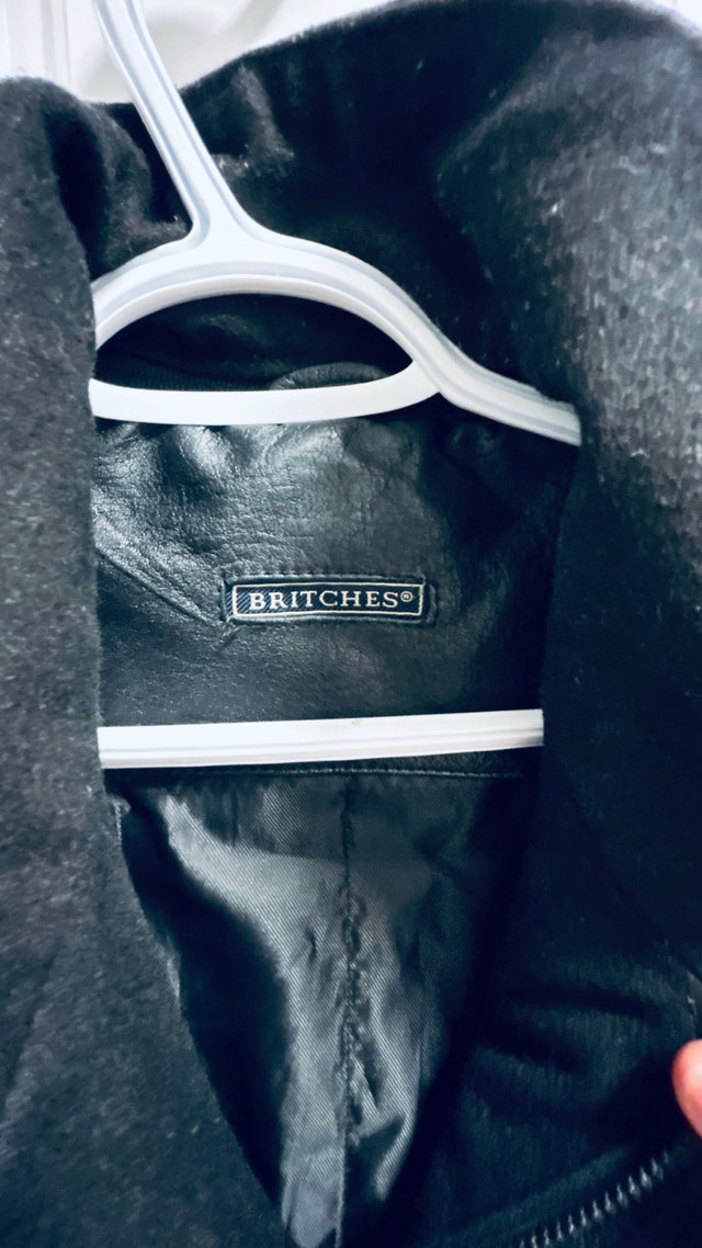 Britches Genuine Leather Jacket - Black Vintage Style Coat - photo 5