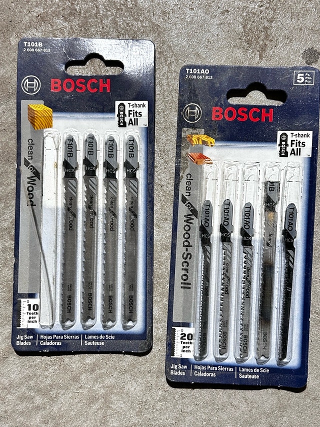 Bosch Jigsaw Blades T101B (4pk) & T101AO (T-Shank)