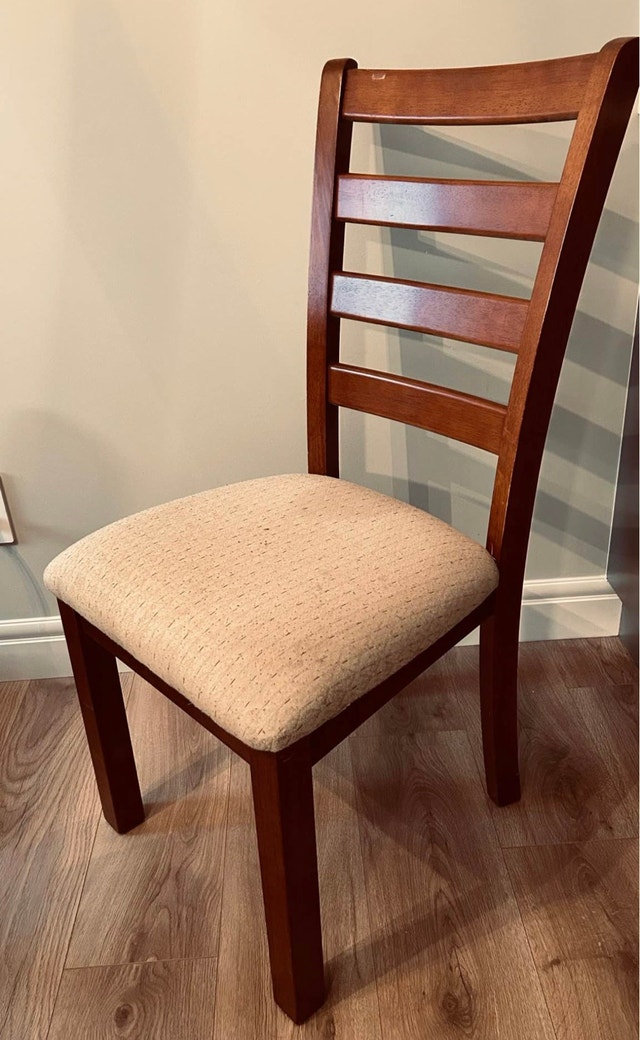 6 Solid Hardwood Dining Chairs - Heavy & Sturdy