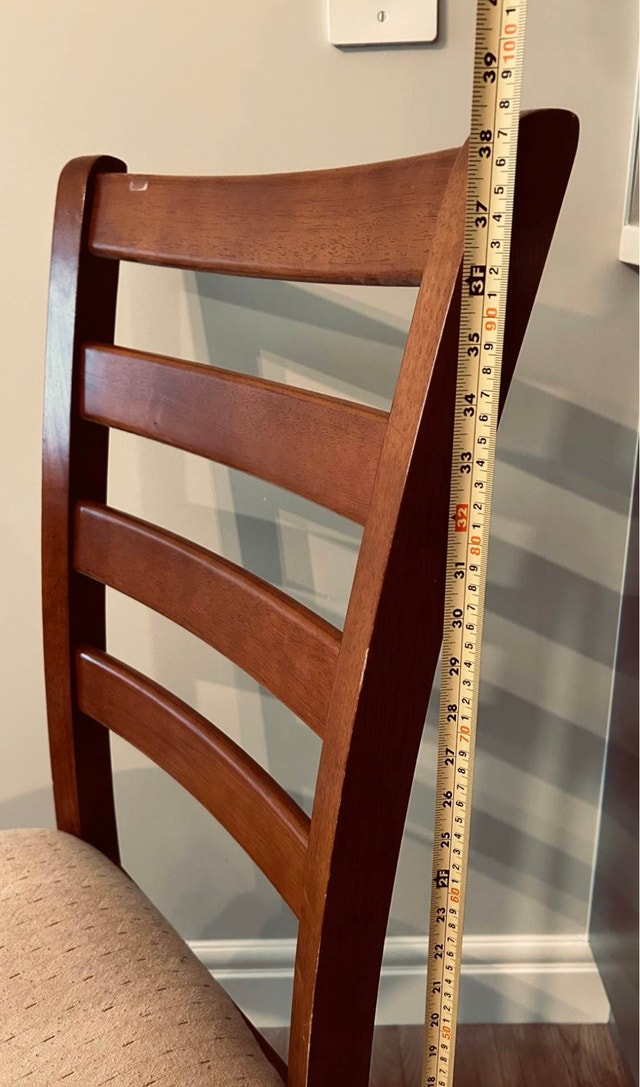 6 Solid Hardwood Dining Chairs - Heavy & Sturdy - photo 2