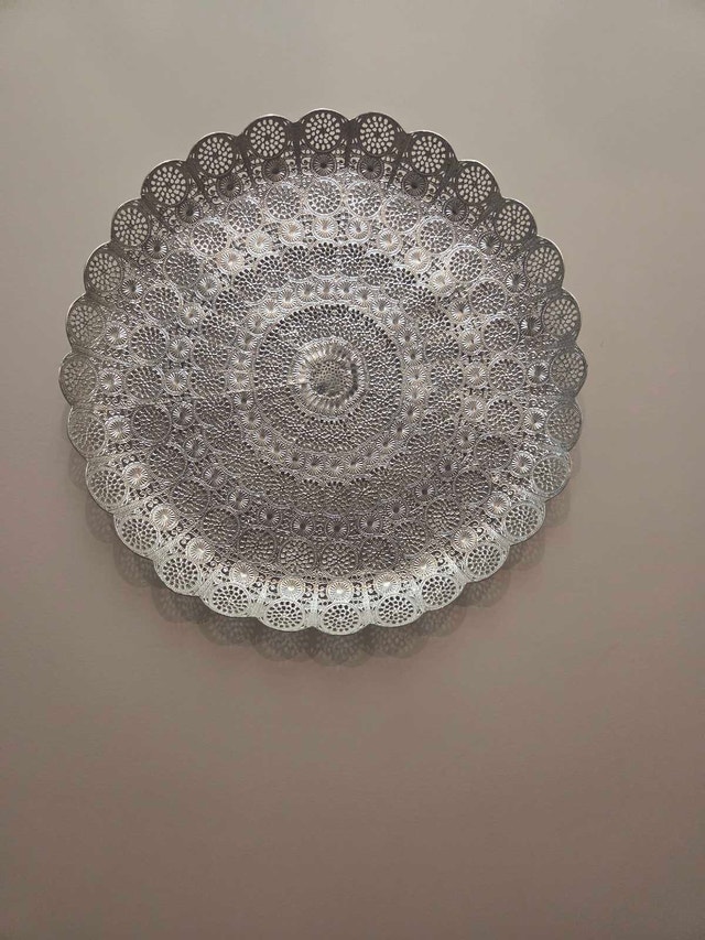 Silver Metal Decorative Plate