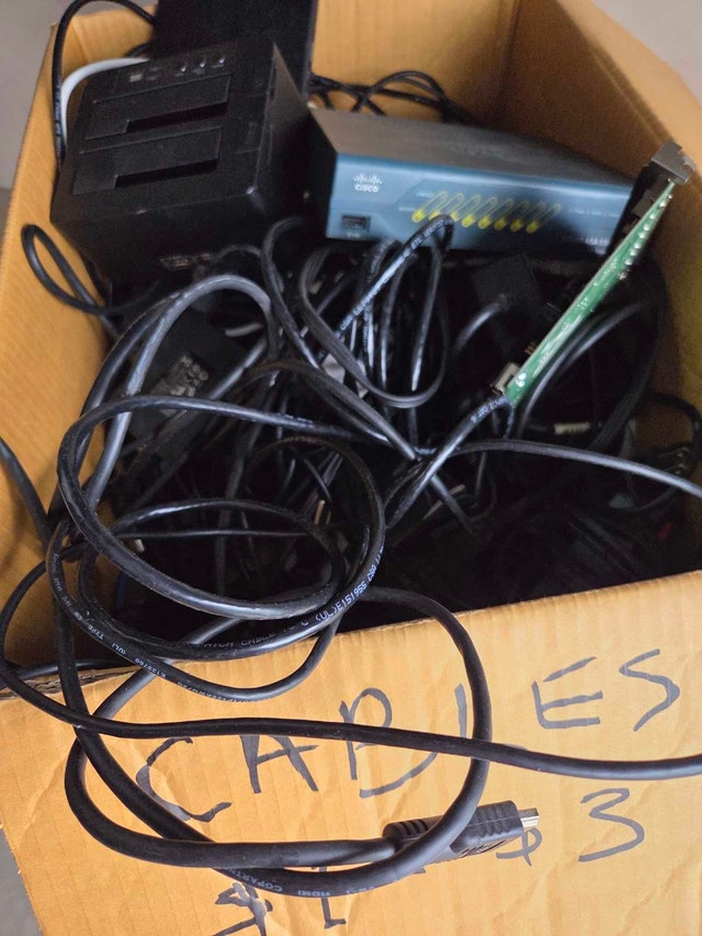 Box of Computer Items - Cables, Firewall & More - photo 2