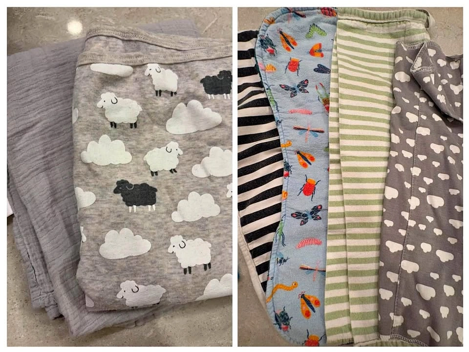 Baby Swaddle Blankets and Burp Cloths Bundle (6pcs)