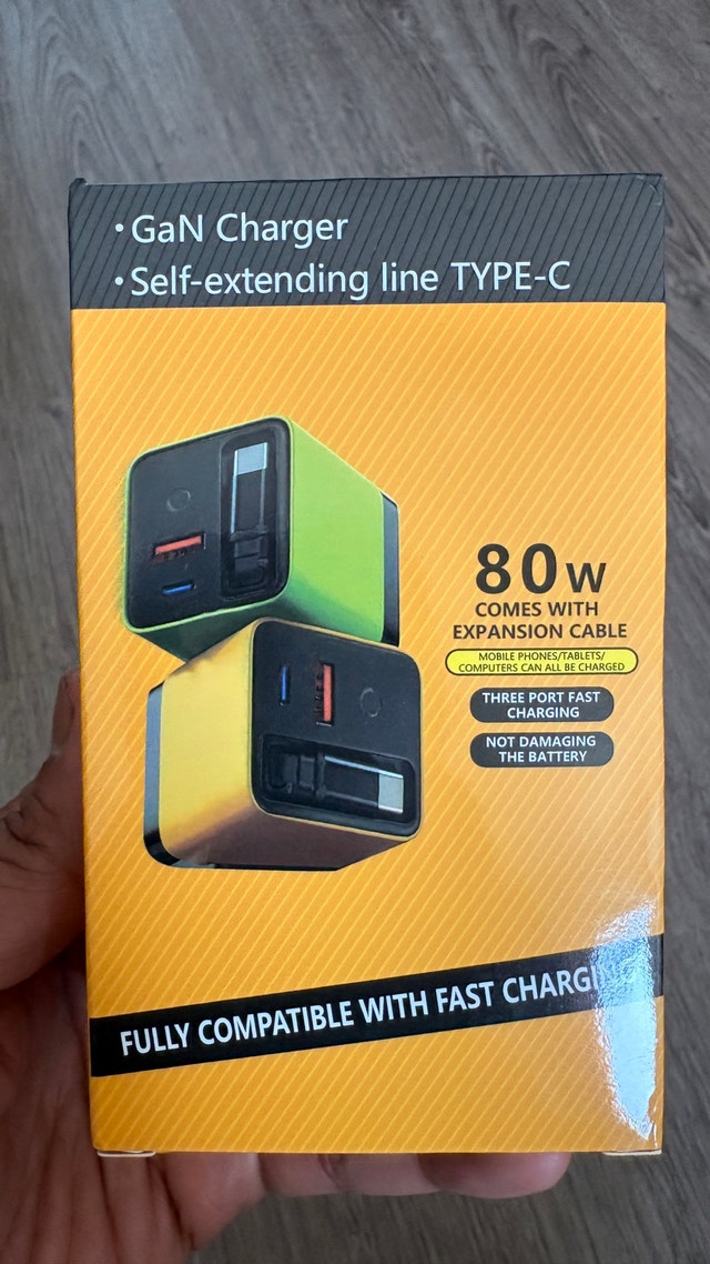 80W Super Fast Wall Charger with Retractable USB-C Cable - photo 4