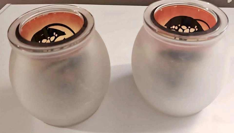 Glass candle holders African safari theme