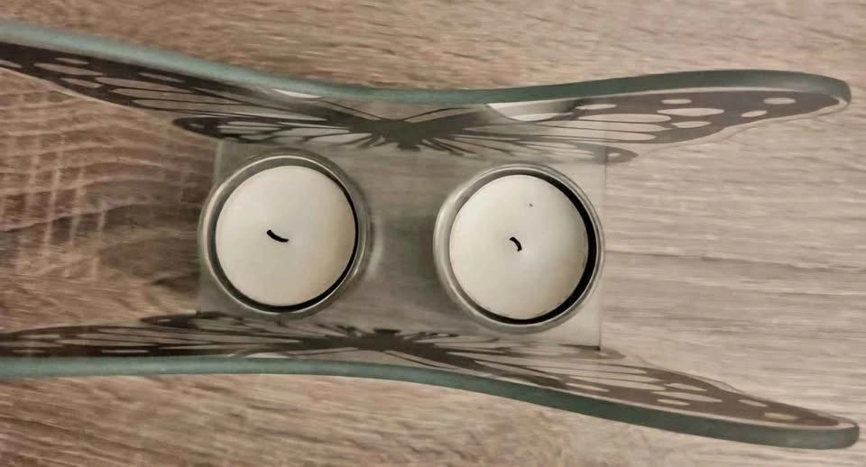 Glass Butterfly Tea Light Candle Holder - photo 3