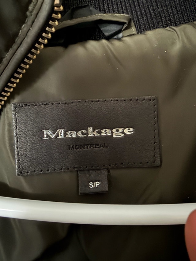 Mackage Winter Down Parka - Olive Green, Size Small - photo 2