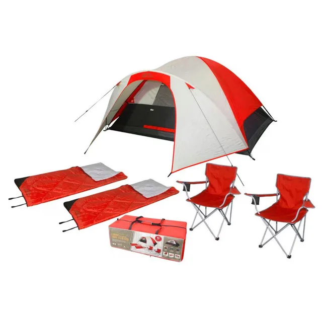 HDG 4-Person Polyester Tent with fibregla