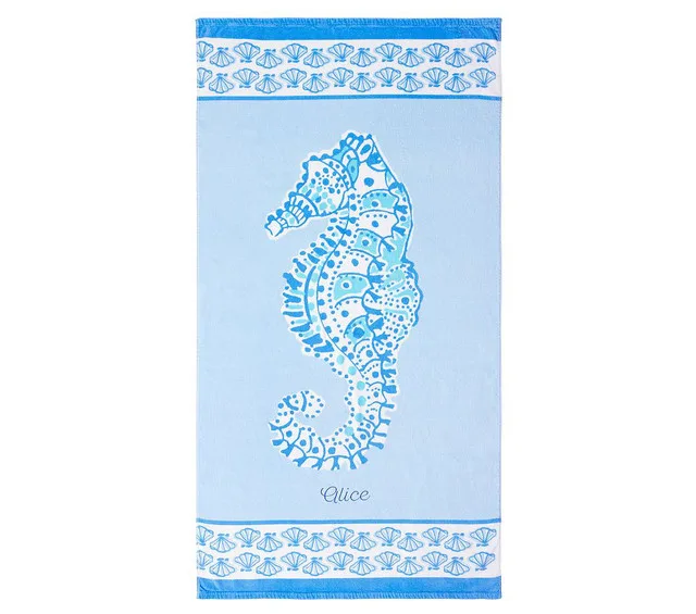 Lilly Pulitzer Blue Seahorse Kid Beach Towel