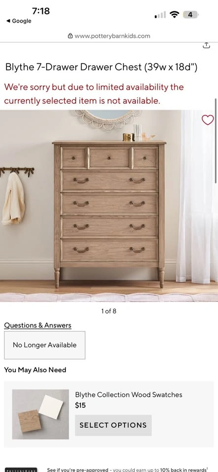 Pottery Barn Kids Blythe 7-Drawer Chest / Dresser - Gray - photo 2