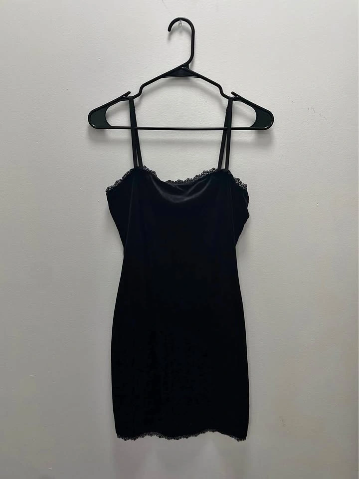 Forever 21 Black Velvet Slip Dress