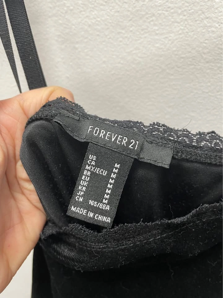 Forever 21 Black Velvet Slip Dress - photo 4