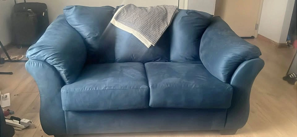 Navy Blue Sofa and Loveseat Set