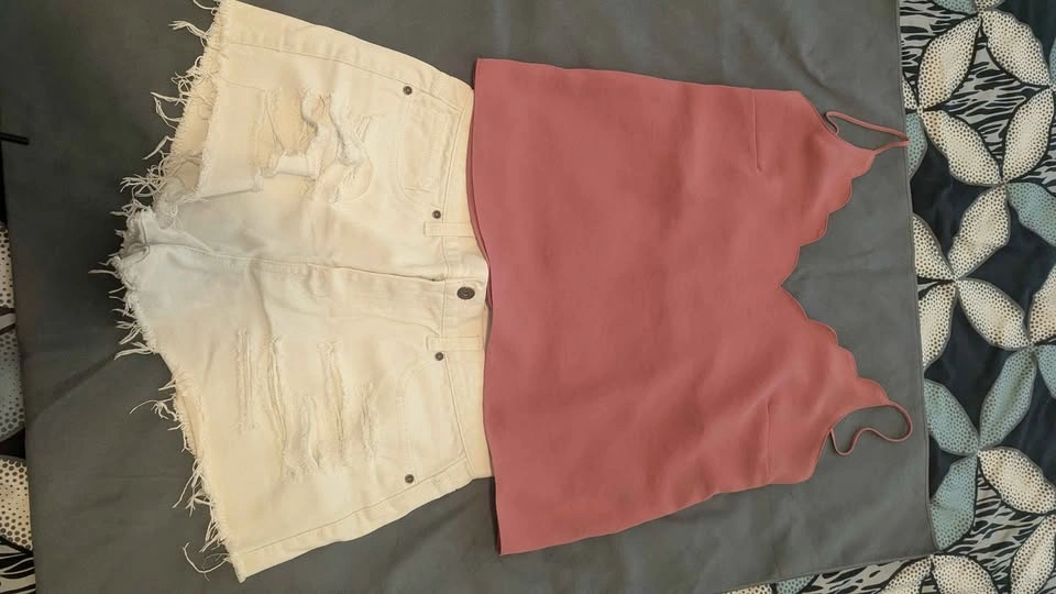 Bundle of Denim Shorts, Cute Tops and Black Shift Dress - photo 4