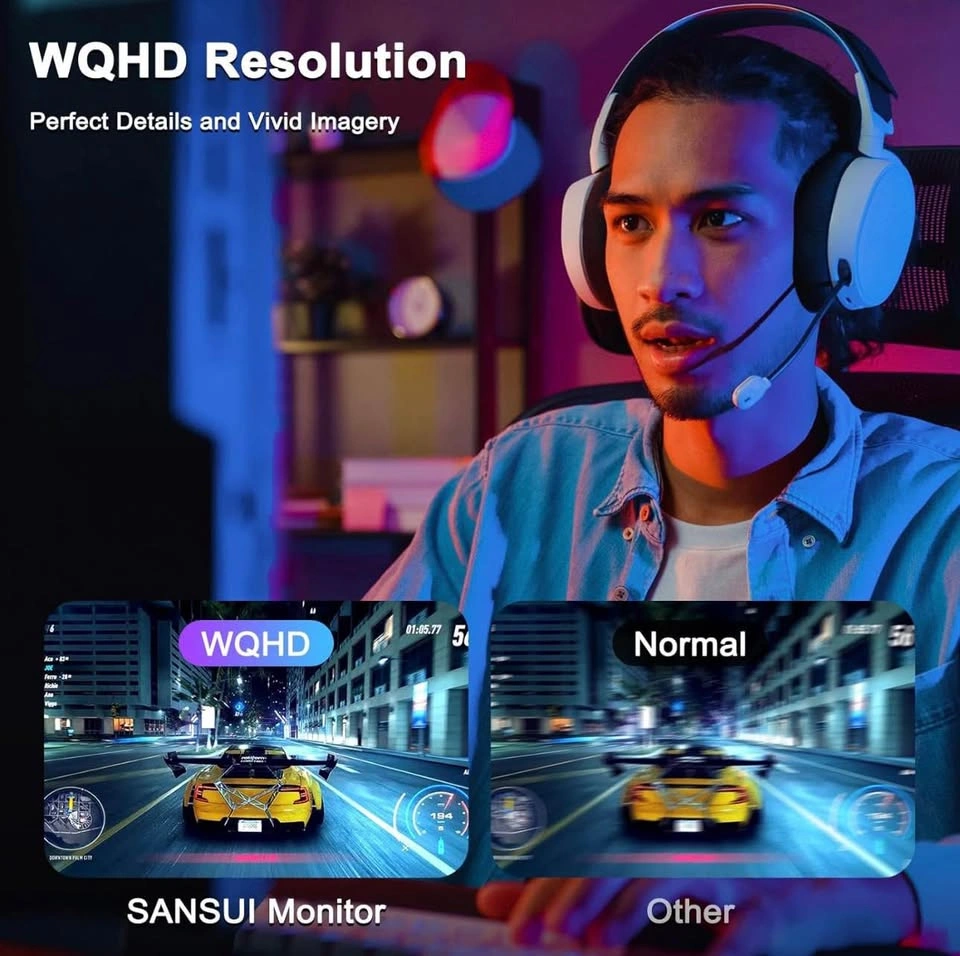 SANSUI 27" WQHD 1440P Gaming Monitor - 180Hz, 1ms IPS - photo 3