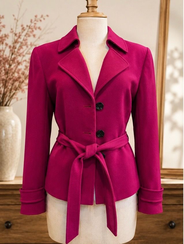 Vintage Tahari Arthur S. Levine Belted Magenta Blazer - photo 2