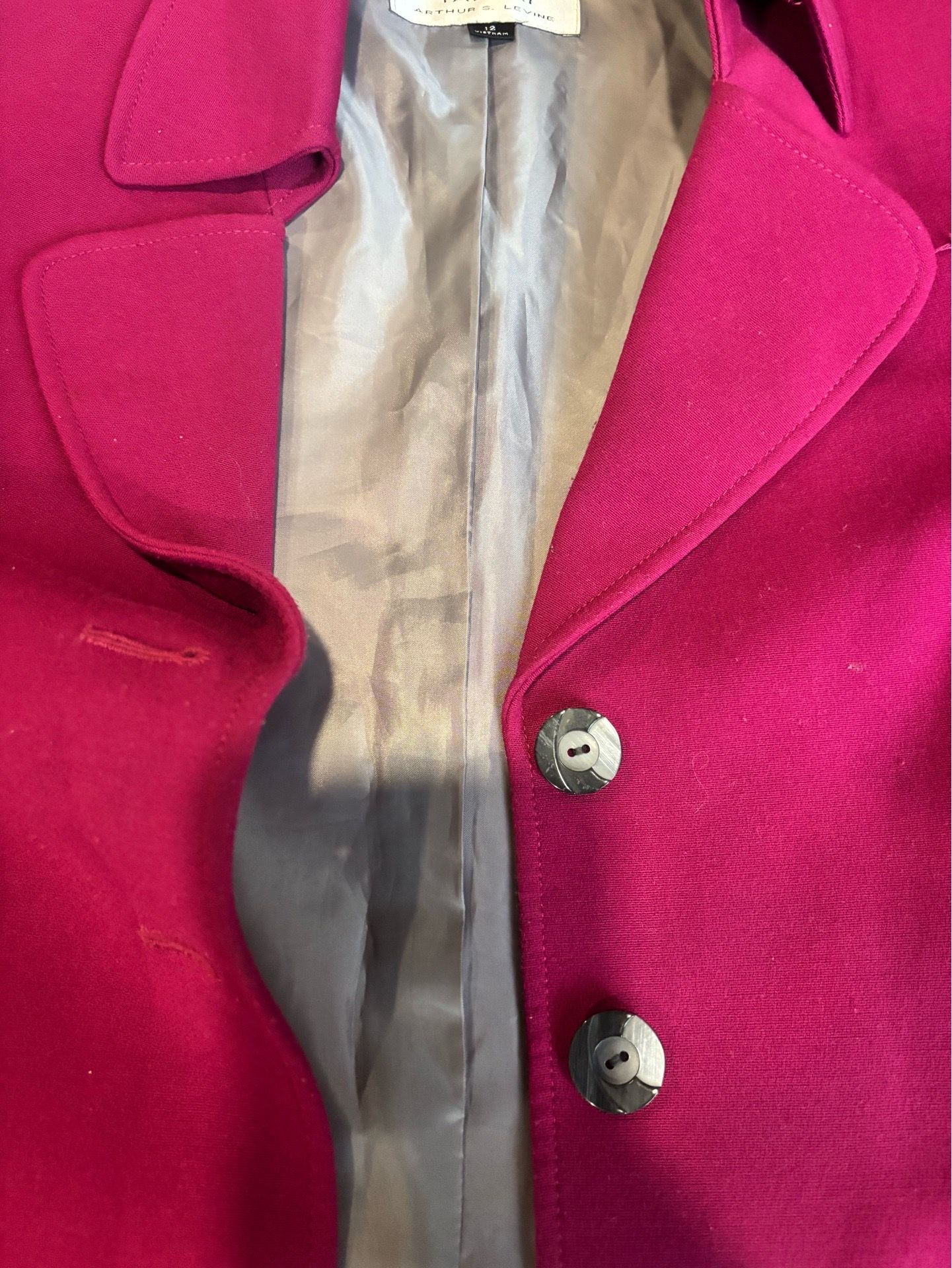 Vintage Tahari Arthur S. Levine Belted Magenta Blazer - photo 3