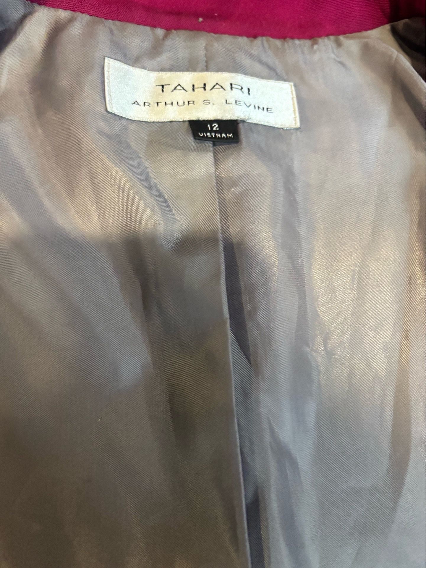Vintage Tahari Arthur S. Levine Belted Magenta Blazer - photo 4