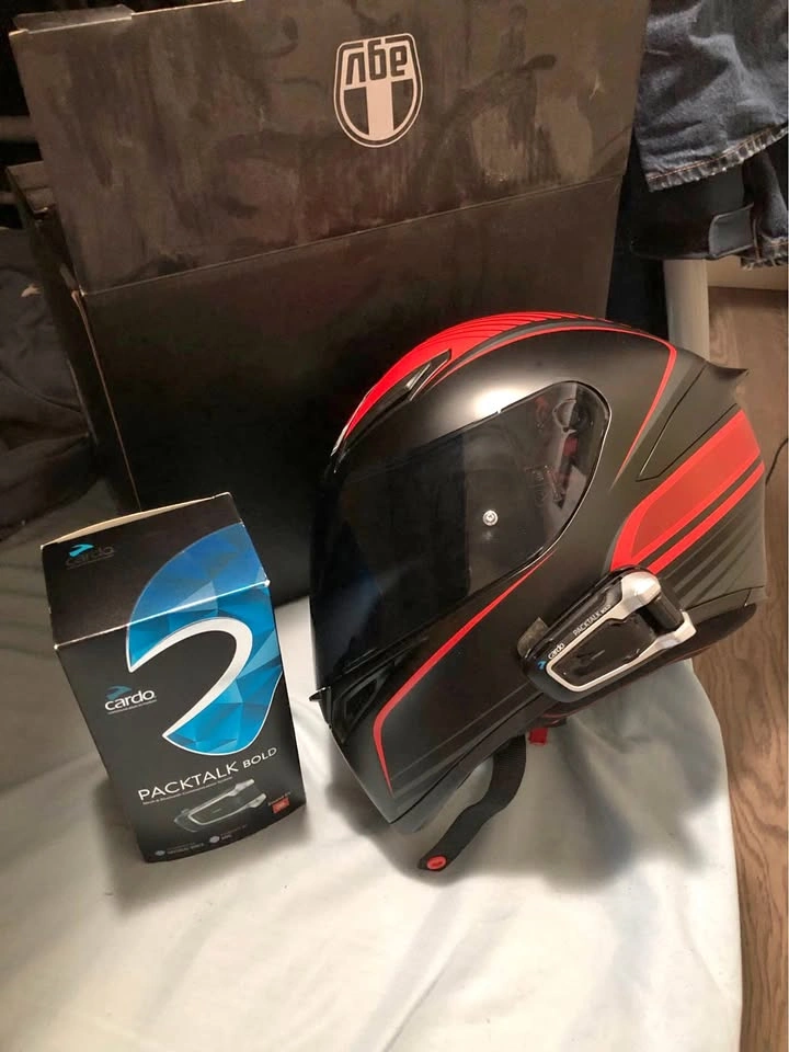 AVG K1 Warmup Motorcycle Helmet with Cardo Packtalk Bold