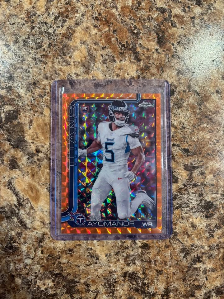 Elic Ayomanor Orange Geometric Refractor /25 RC Topps Chrome - photo 2