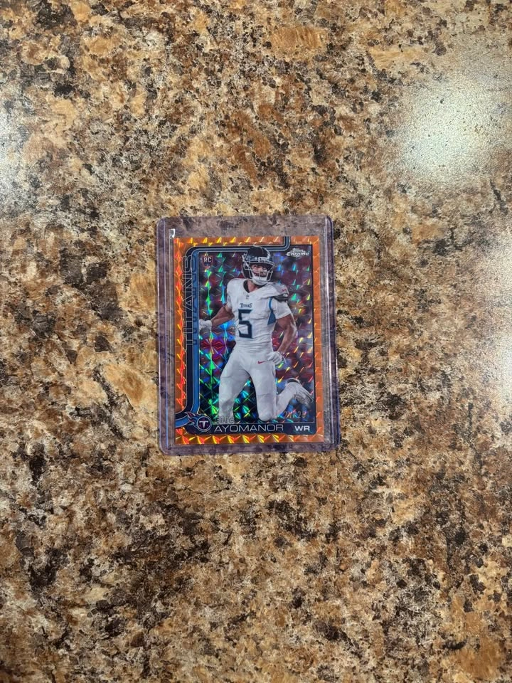 Elic Ayomanor Orange Geometric Refractor /25 RC Topps Chrome - photo 4