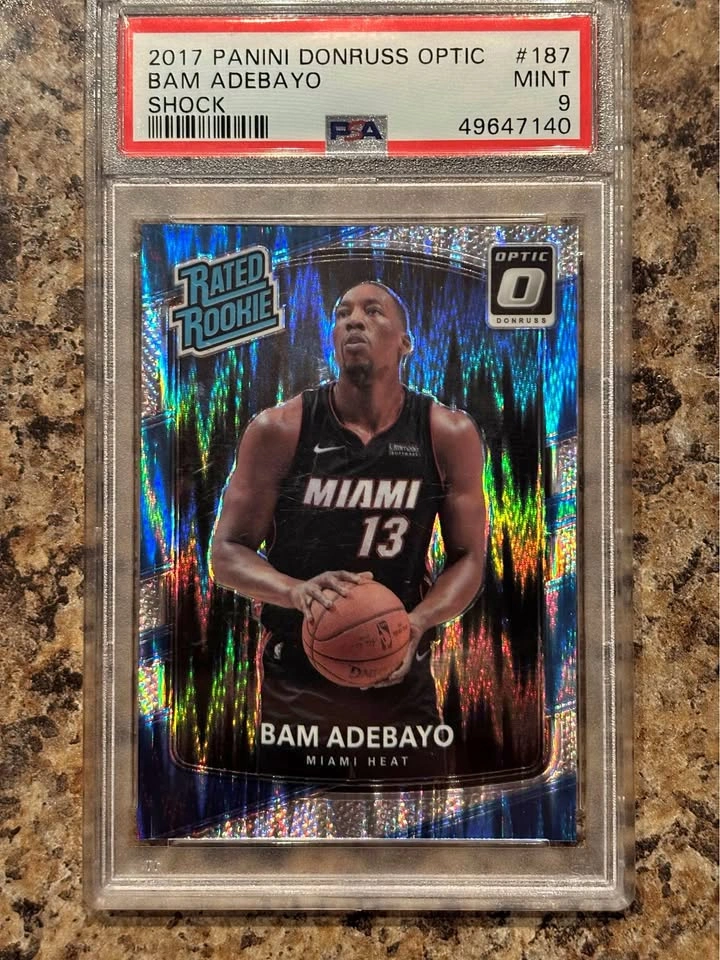 Bam Adebayo Blue Shock Rookie Card PSA 9