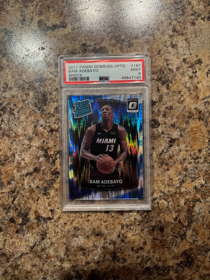 Bam Adebayo Blue Shock Rookie Card PSA 9 - photo 2