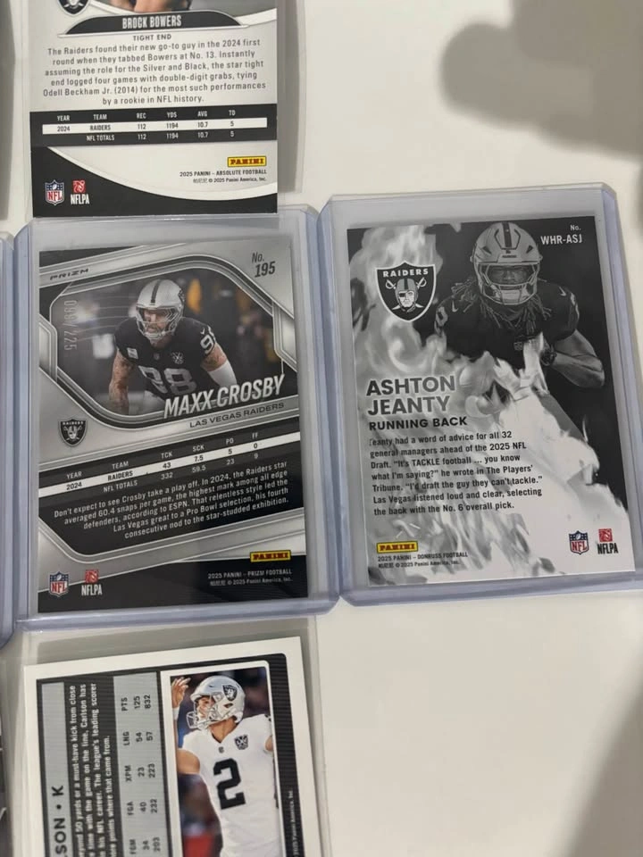 Las Vegas Raiders Card Lot - Maxx Crosby, Ashton Jeanty - photo 4