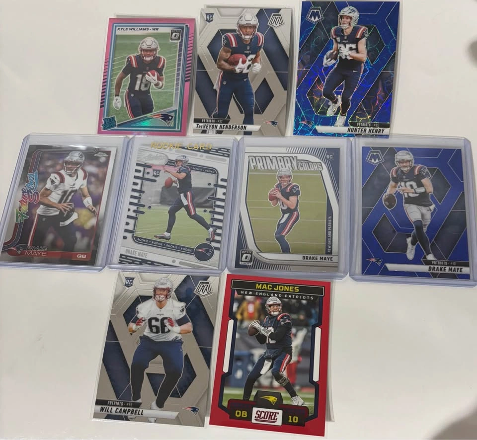 New England Patriot Football Card Lot - Drake Maye Rookie Cards - photo 2