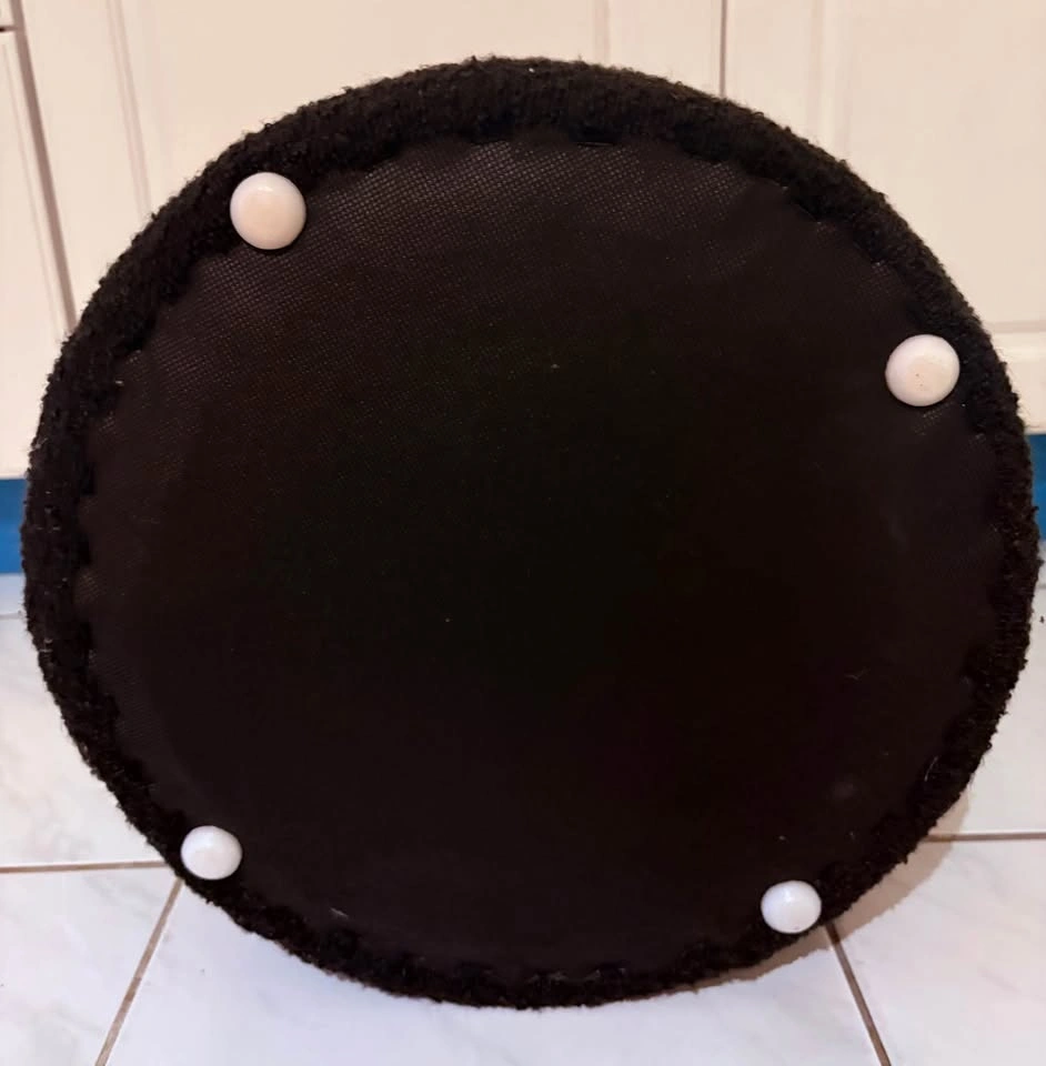 Black Bouclé Cylinder Ottoman - photo 3