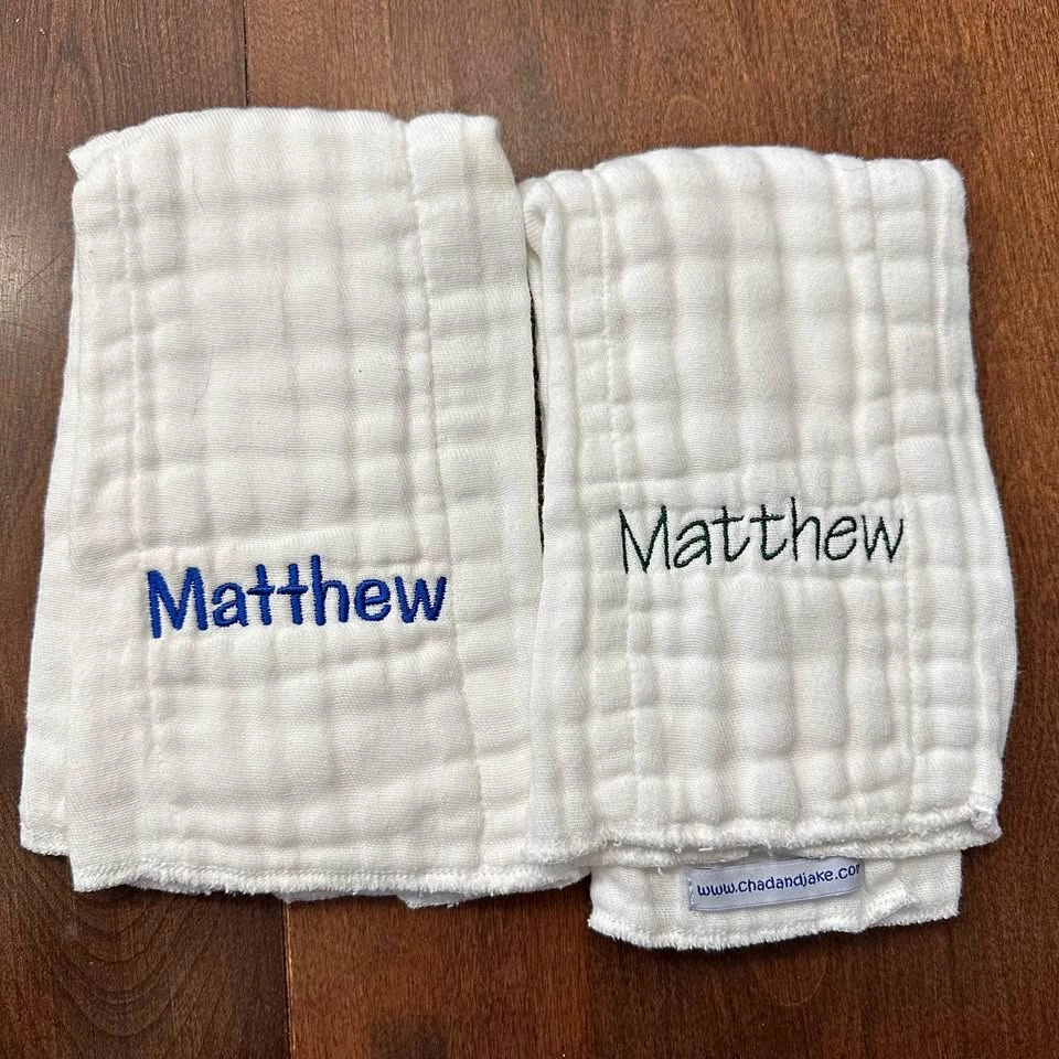 Matthew Custom Personalized Burp Clothes
