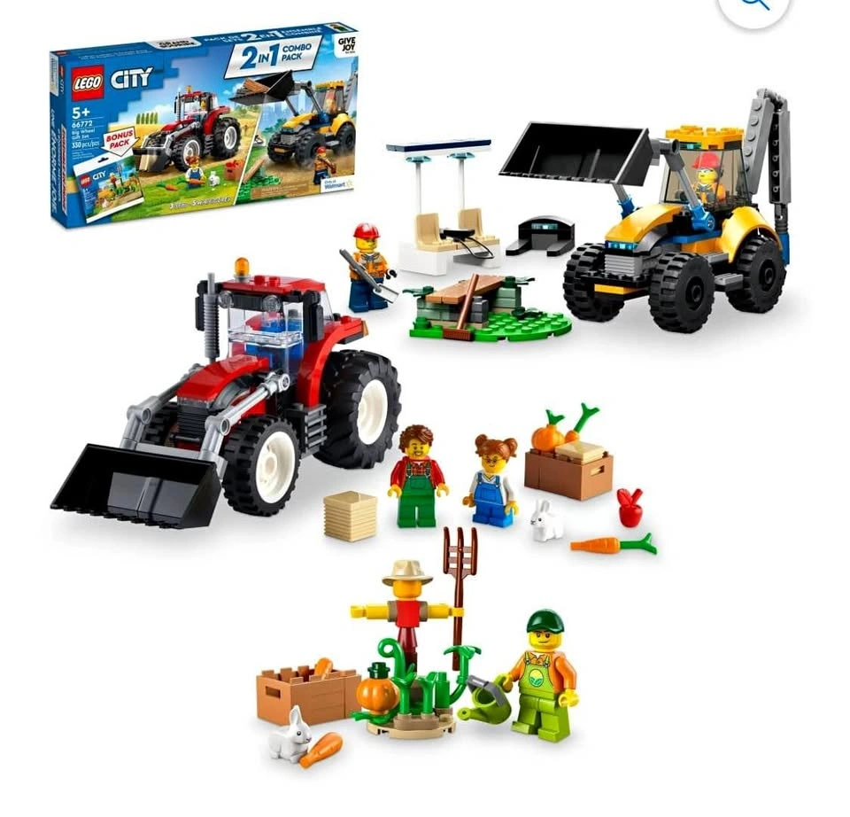 LEGO City Big Wheel Gift Set 66772: Tractor & Digger Toy