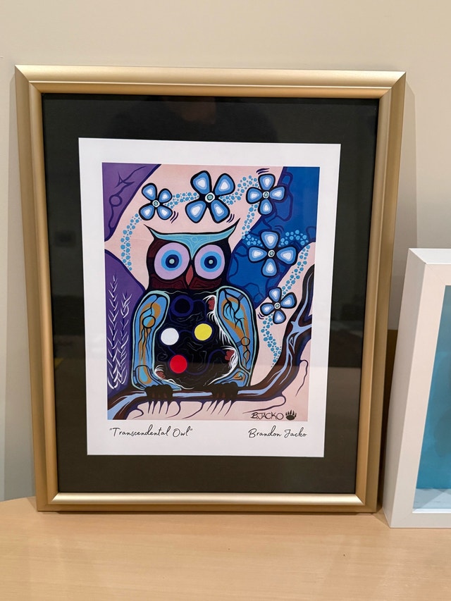 Framed Owl Art Set - Brandon Jacko Print & Mosaic - photo 3