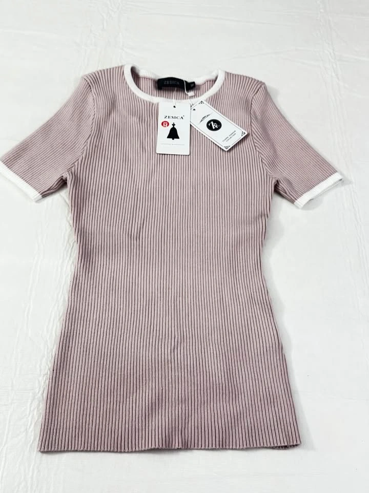 ZESICA Brand NEW Womens Short Sleeve Top - M Dustypink (#60) - photo 2