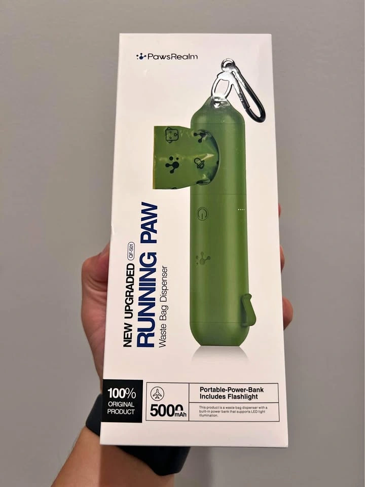 PawsRealm Smart Poop Bag Dispenser w/ Flashlight & Tracker