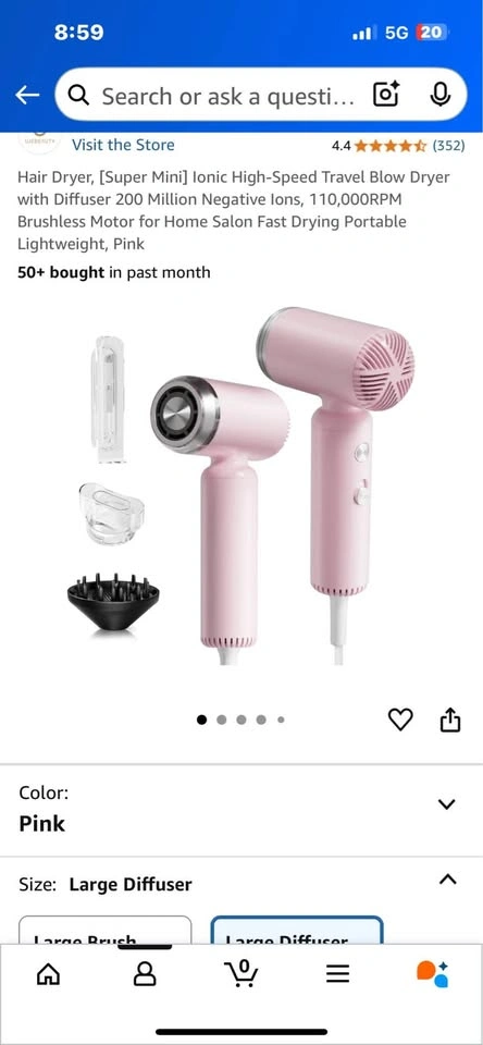 NEW WEBEAUTY Mini Hair Dryer 110k RPM - photo 4