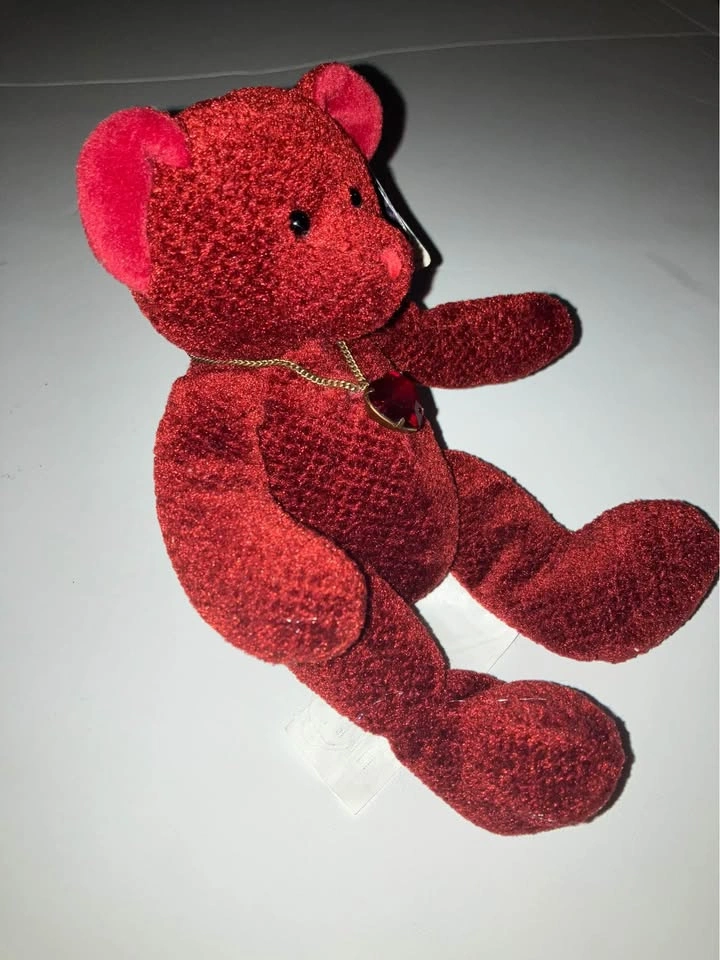 Vintage Russ Berrie Bear Plush January Birthday Gemstone Red - photo 3