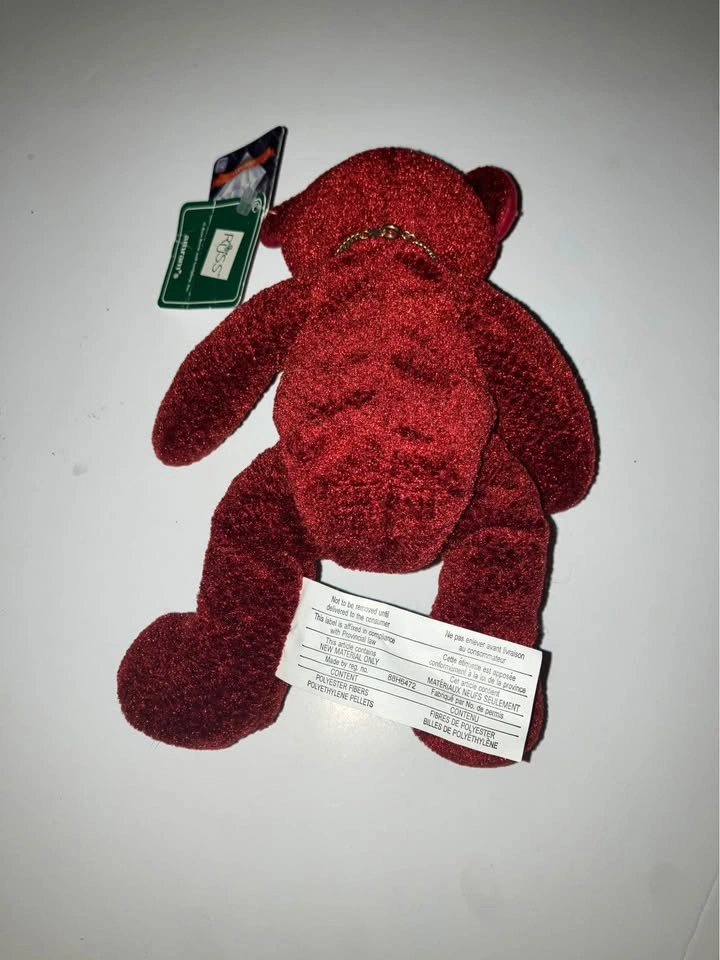 Vintage Russ Berrie Bear Plush January Birthday Gemstone Red - photo 4