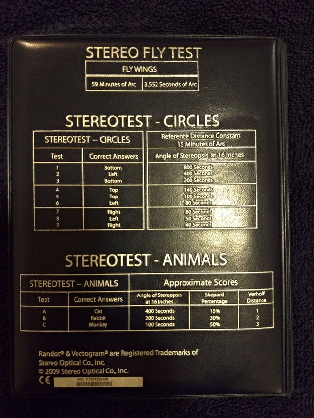 Stereo Optical Fly Test & Ishihara Colour Test Kit - photo 3